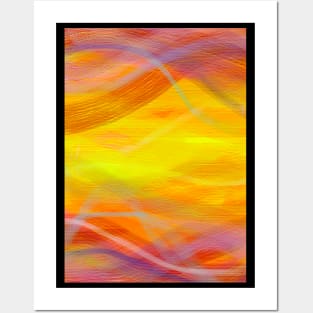 ORANGE AND YELLOW BRUSHES Posters and Art